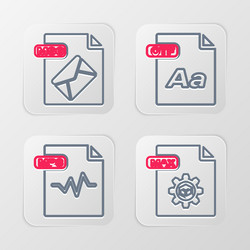set line max file document mp3 otf and msg icon vector image