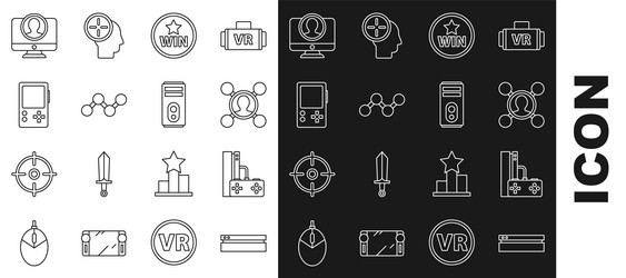 set line video game console with joystick vector image
