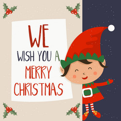 Winter Elf Christmas Card vector