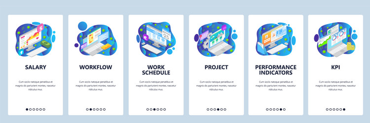 Business project website and mobile app onboarding vector