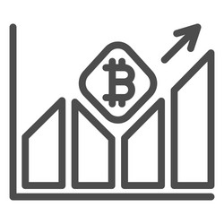 graph of bitcoin value growth line icon vector image