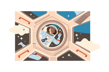 man astronaut character in outer space vector image