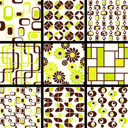 Retro Mod Seamless Patterns vector image
