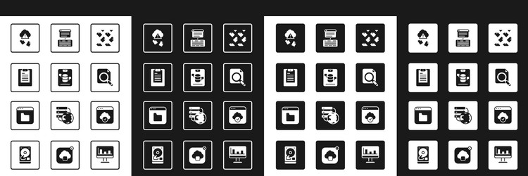 set data stream server web hosting report vector image