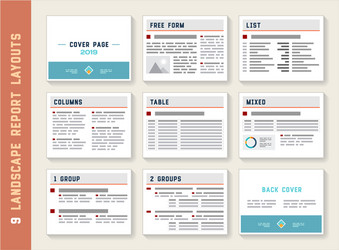 Report Layout Templates - Document Mockups vector image