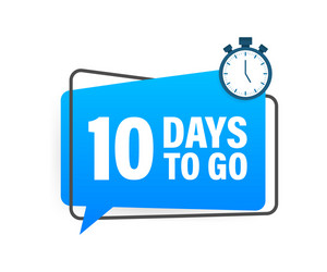 10 days to go countdown timer clock icon time vector image