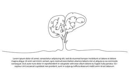 Continuous line campaign design about trees vector