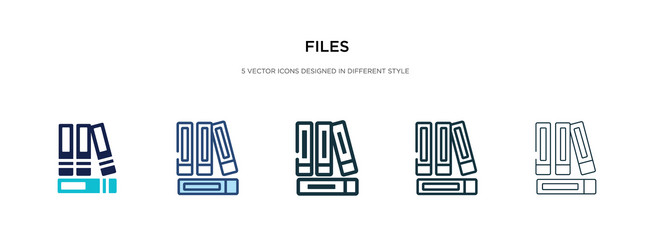 files icon in different style two colored vector