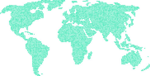 Dotted world map square point Royalty Free Vector Image