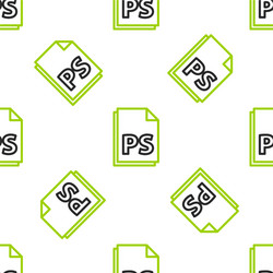 line ps file document icon isolated seamless vector image