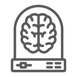 machine learning line icon data and analytics vector image