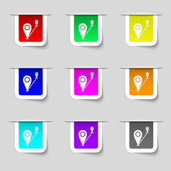 Map pointer icon sign set of multicolored modern vector