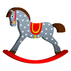 rocking horse children s toy classic wooden vector