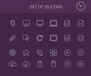 Thin line icons for web and mobile vector