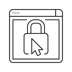 Web padlock line icon vector