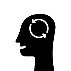 Thinking or mind process icon with thin line head Vector Image