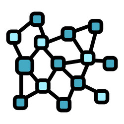 blockchain network connecting squares with lines vector image