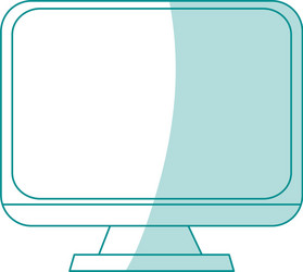 Blue silhouette shading display desk computer tech vector