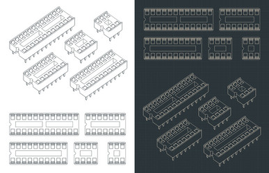 Dip sockets blueprints vector