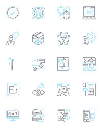 figures linear icons set shapes numbers forms vector