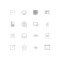 Internet technologies linear thin icons set vector