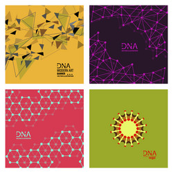 set of abstract dna strand symbol isolated vector