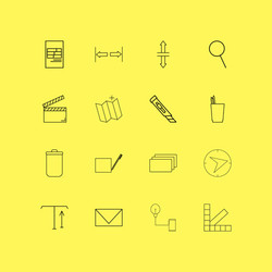 design elements linear icon set simple outline vector image