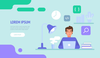 Programmer or web engineer at work vector