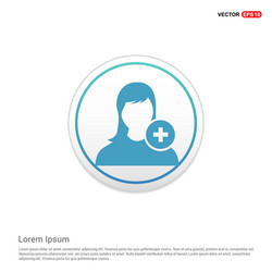 Add user icon - white circle button vector
