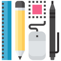 design tools flat web icon vector image