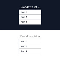 drop-down list with menu items for the website vector image