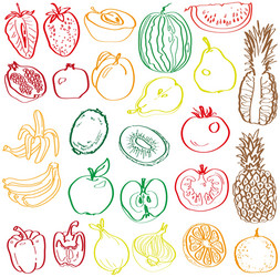 fruits and vegetables in the context vector image