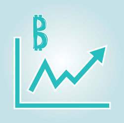 increasing graph with bitcoin symbol vector