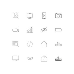 Interface linear thin icons set outlined simple vector