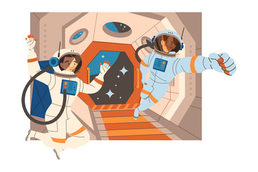 man astronaut character in outer space vector