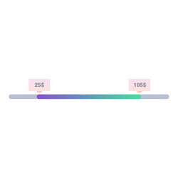 price range slider showing minimum and maximum vector image