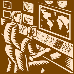 Retro Command Center Map vector image