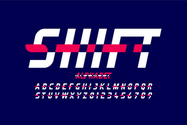 Shifted style modern font vector