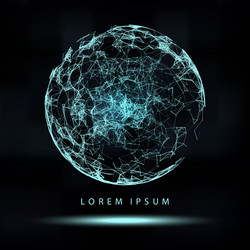 abstract 3d illuminated distorted mesh sphere vector image