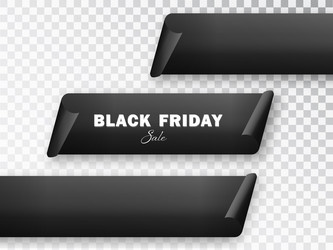 isolated collection of black friday sale ribbon vector