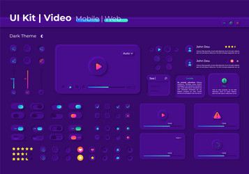 multimedia ui elements kit vector image