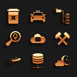 set cloud mail server data web hosting vector image