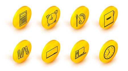 set line clock computer monitor with keyboard vector image
