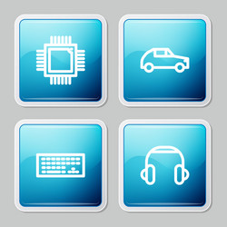 set line processor with microcircuits cpu car vector image