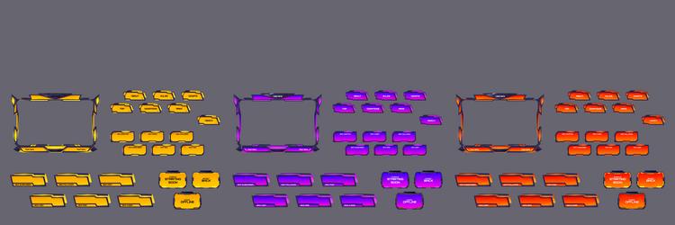 stream overlay mmo game menu neon space ui frames vector image