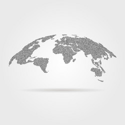 Black global world map from big dots Royalty Free Vector