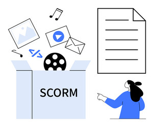 digital learning resources concept featuring scorm vector image