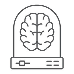 machine learning thin line icon data analytics vector image