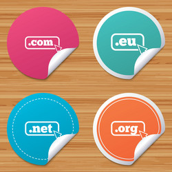 top-level domains signs com eu net and org vector image