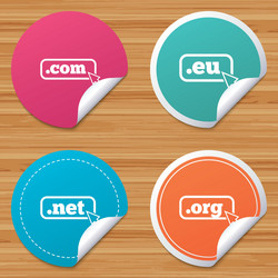 top-level domains signs com eu net and org vector